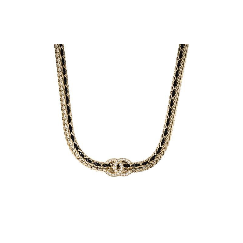 

CHANEL Double C Double C Lambskin Necklace Women s Black/Gold чорний