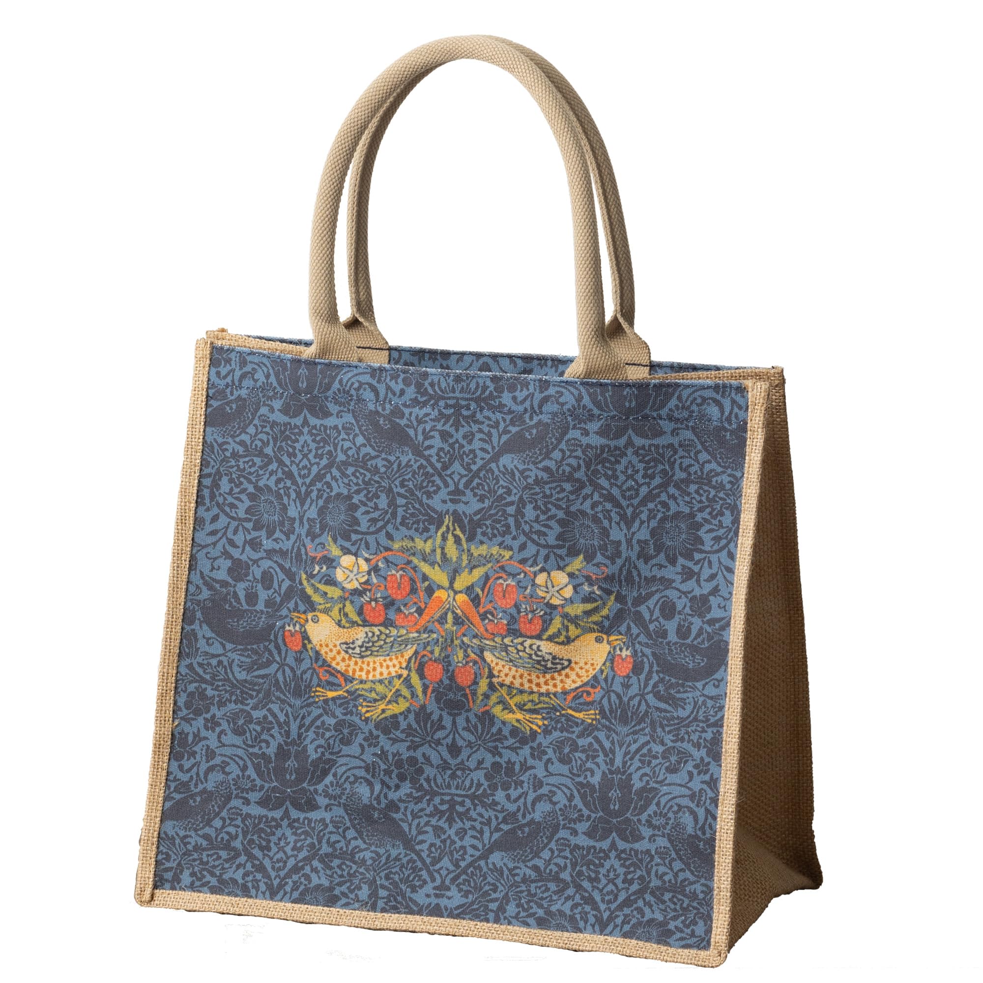 

Джутовая сумка Джутовая льняная сумка-тоут для покупок [Jubilee] 02.Темно-синий (Птица-вор)