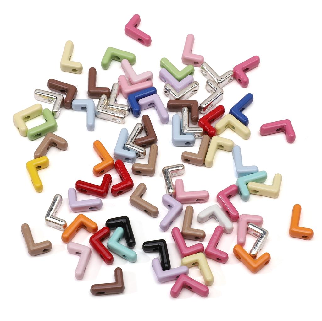5Pcs Alloy Small Colored Drip Oil Letter Beads Bead For DIY Handmade Materials Bracelets Necklaces Jewelry Making