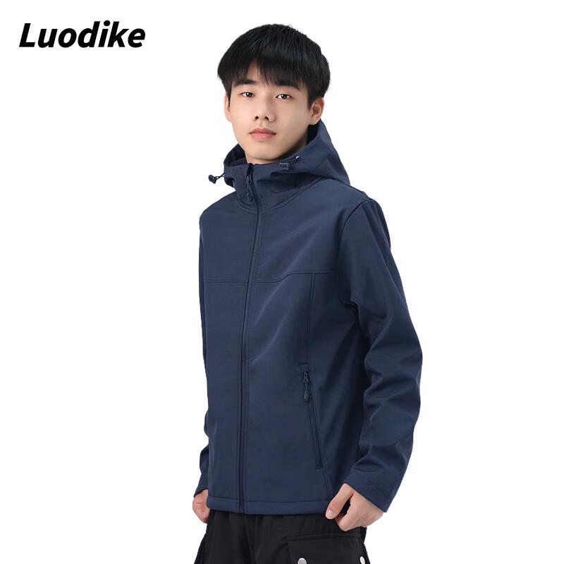 Luodike Men s Hooded Outdoor Soft Shell Jacket Men M