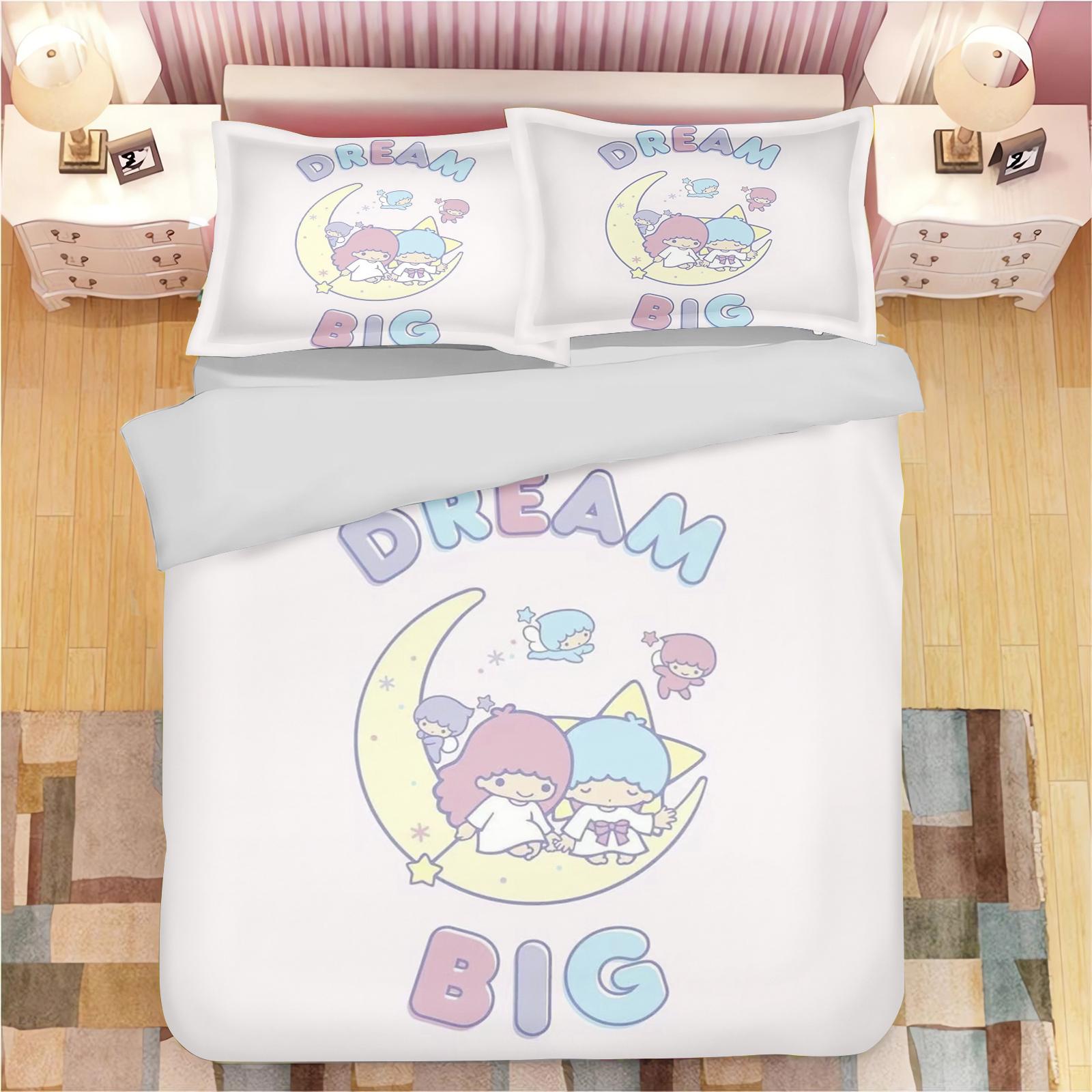 

Cartoon Little Twin Star Quilt Cover Sanrio Cute Girl Printed Children Soft Customizable Bedding Custom Made Home Bedroom 135x200cm