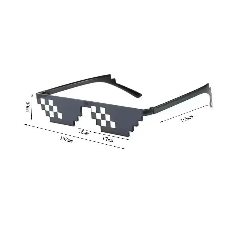 5 Stuks NIEUWE Mozaïek Zonnebril Truc Speelgoed Thug Life Bril Deal With It Bril Pixel Zwarte Mozaïek Zonnebril Coole Grappen Grappig Speelgoed