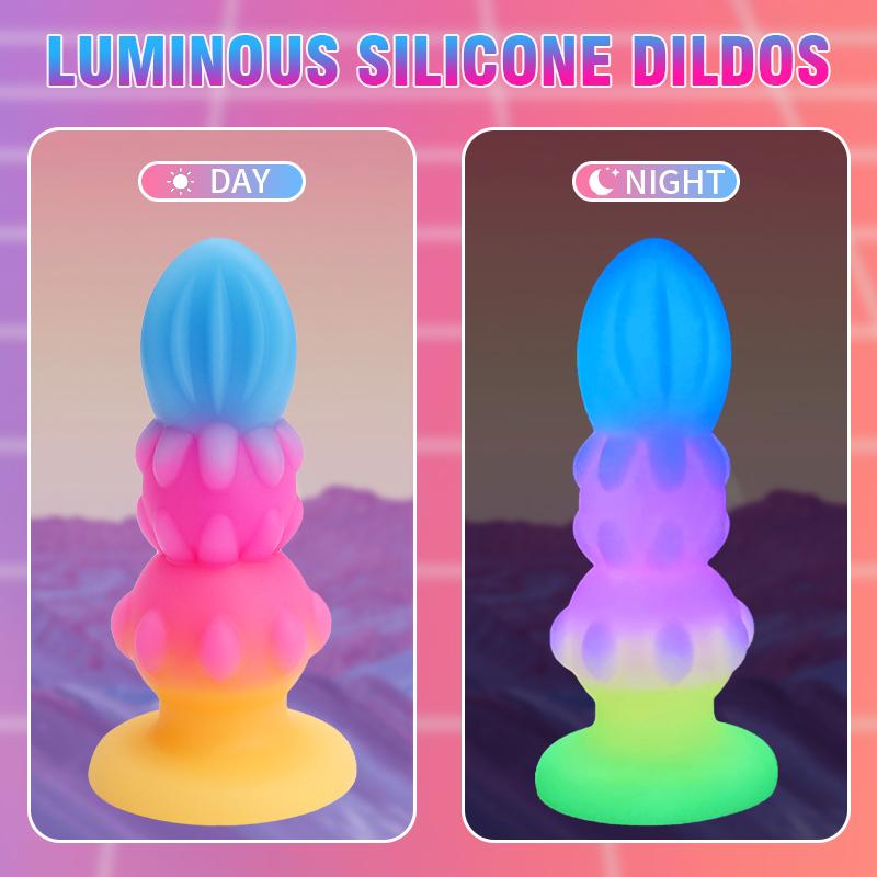 MoDi Luminous Anal Plug Small Dildos For Women Men Buttplug With Suction Cup Sex Tool Adult Silicone Dildo Anal Dilator Sex Toys