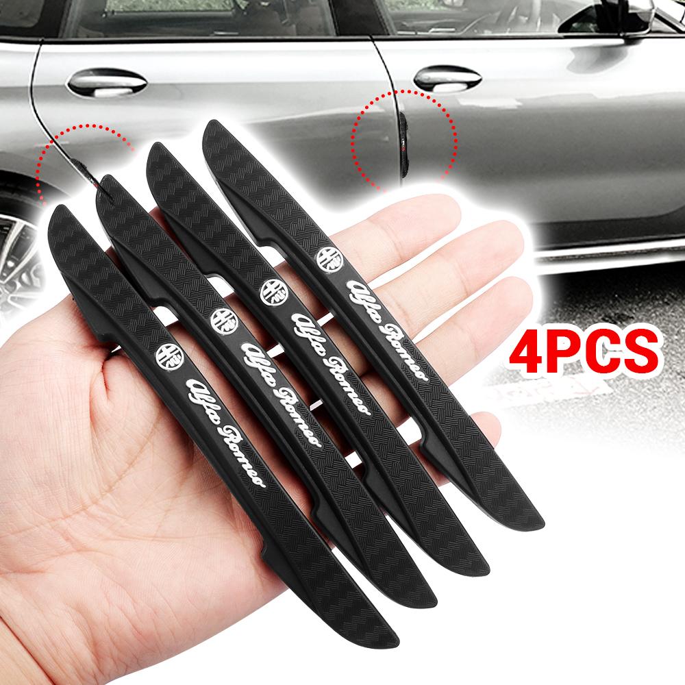 Lpdv10 4PCS RUBBER Car Bumper Anti-collision Strips Door Protector Sticker For Alfa Romeo Stelvio Sportiva 147 Styling Auto Accessorie