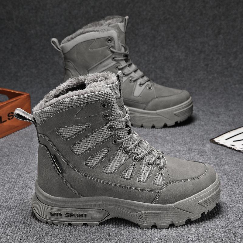 Winter Velvet Warm Cotton Shoes for Leisure Sports Middle-aged and Elderly Parents Plus Size Outdoor Hiking Snow Boots