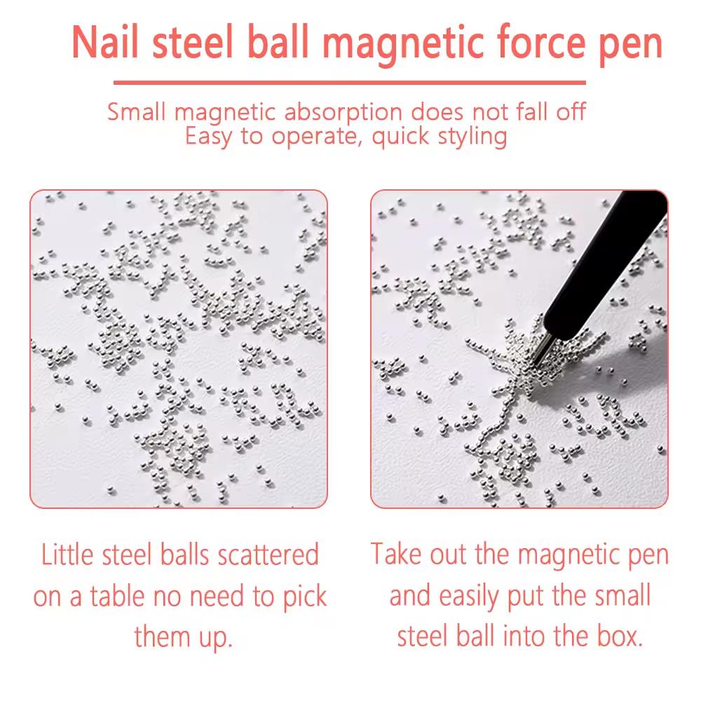 1pcs/2pcs Cat Eye Nail Magnet Magnetic Pen Suction Steel Ball Magnet Pen Nail Art Tools Cat Eye Gel Nail Polish Magnetic Stick