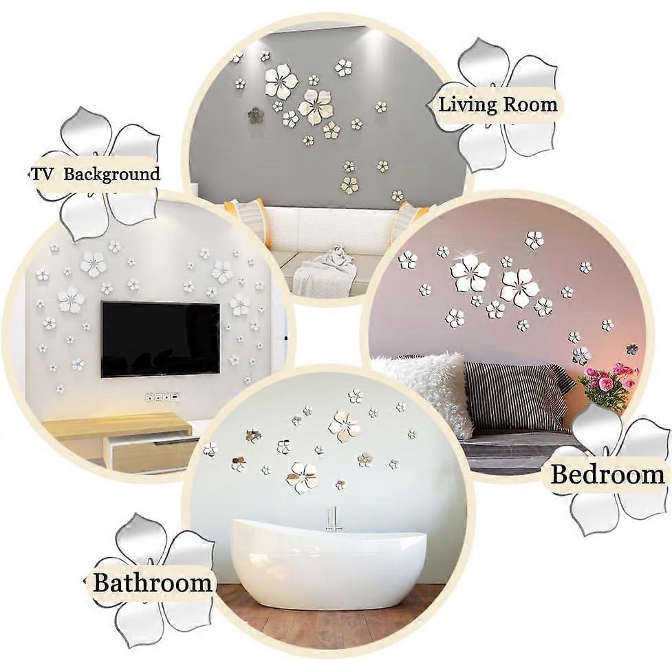 18 pieces set - Mirror Sticker - Wall Stickers - Mirror Wall Decoration - Stick-on Mirrors - Wall Mirror - Impact-resistant Acrylic Mirror Sheet - St