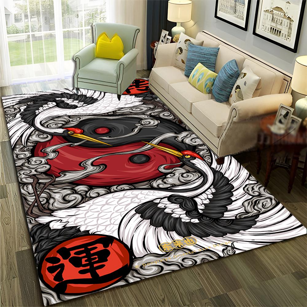 Chinese 3D Tai Chi Bagua Yin Yang  Carpet Rug for Home Living Room Bedroom Sofa Doormat Decor,Child Area Rug Non-slip Floor Mat