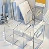 Organizador de Mesa Elegante em Acrílico Transparente para Material de Escritório - Material PP Durável Porta-Arquivos de Mesa Transparente e Estante