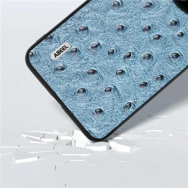 Ostrich Texture Phone Case for Huawei Mate 60 Pro Genuine Cow Leather Coated PC TPU Cover