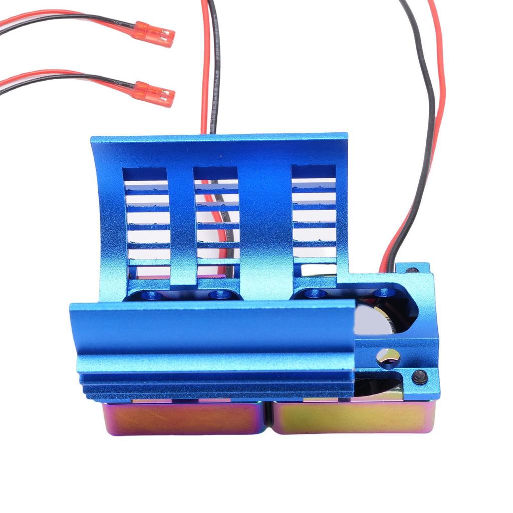 RC Motor Cooling Fan Suitable for 380 540 550 3650 3660 3674 Widened Heatsink DC 7V Double Fans High Speed 36mm Blue