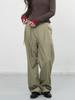 GENERALIDEA Belted Double-Pleat Wide Slacks [Olive] / Wbe3L11501
