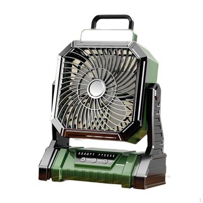 Campingventilator mit LED-Taschenlampe, Tischventilator, Persönlicher Haken, Wiederaufladbares Tragbares Zelt
