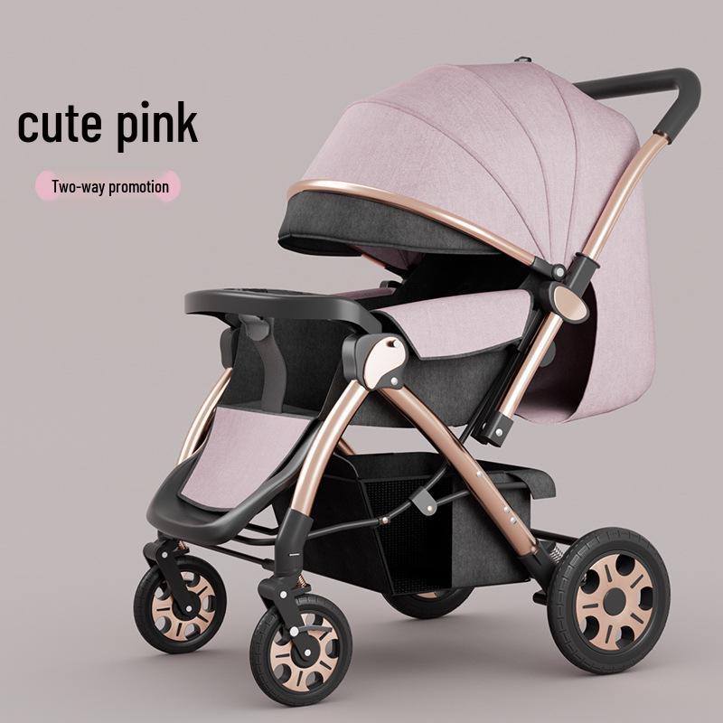 High Landscape Multifunctional Baby Stroller: Sit & Lie, Folding, for Children 0-4 Years, Portable for Outdoor Use