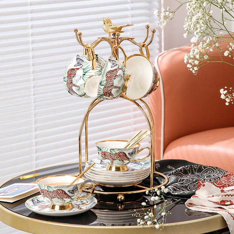 Bone China Creative Coffee Cup Saucers Set for English Afternoon Tea Party Home Decoration Mug Drinking Set