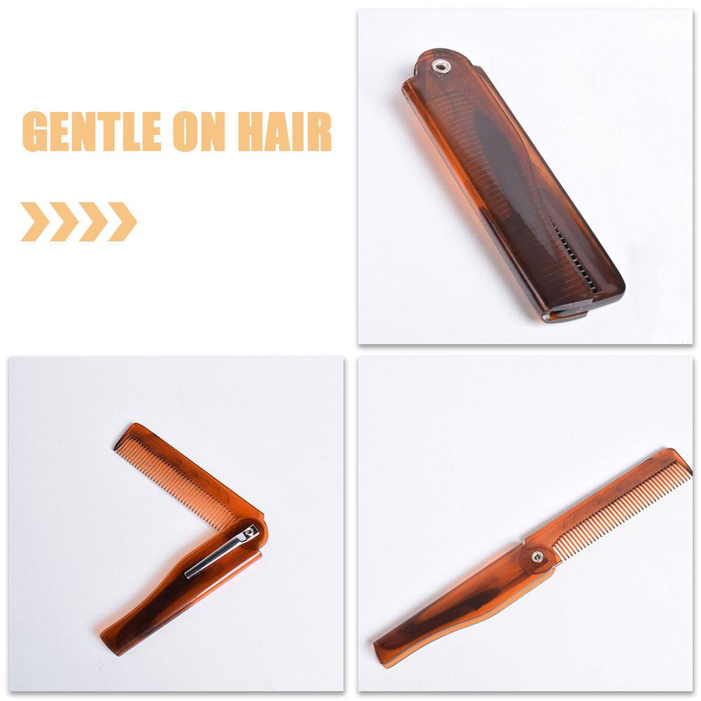 Foldable Pocket Comb for Men Portable Travel Beard Styling Fine Tooth Hair Mustache Grooming Hair Comb for Men
