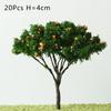 20Pcs Orange Fruit Model Trees 4cm Model Train Diorama Garden Orchard Scenery Scale Tree Building Model Roadway Decorate