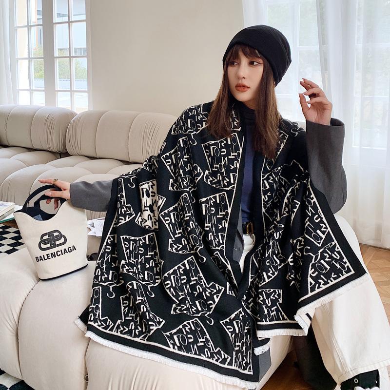

Autumn and winter scarves new imitation cashmere enlarged shawl women s trend windproof warm scarf 190