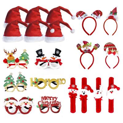 Festive Adult Children Christmas Gift Hat Headband Clap Circle Bracelet Glasses Decorations