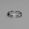 Mobius Wave Ring Silver Color Alloy Open Ring For Women Simple Retro Men Jewelry Trend Accessories