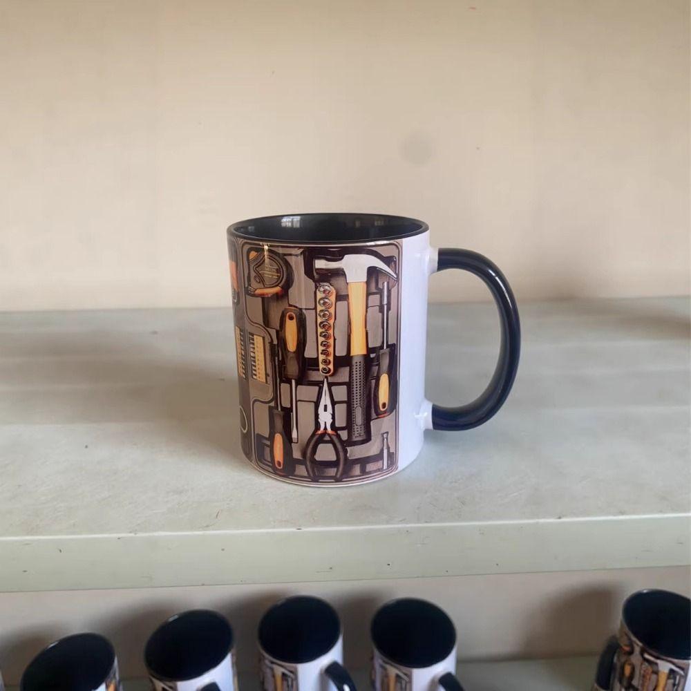 Creative Mechanic Toolbox Pattern Mug Anti Scalding Heat-resistant Ceramic Coffee Cup Novelty 350ml Tea Cup