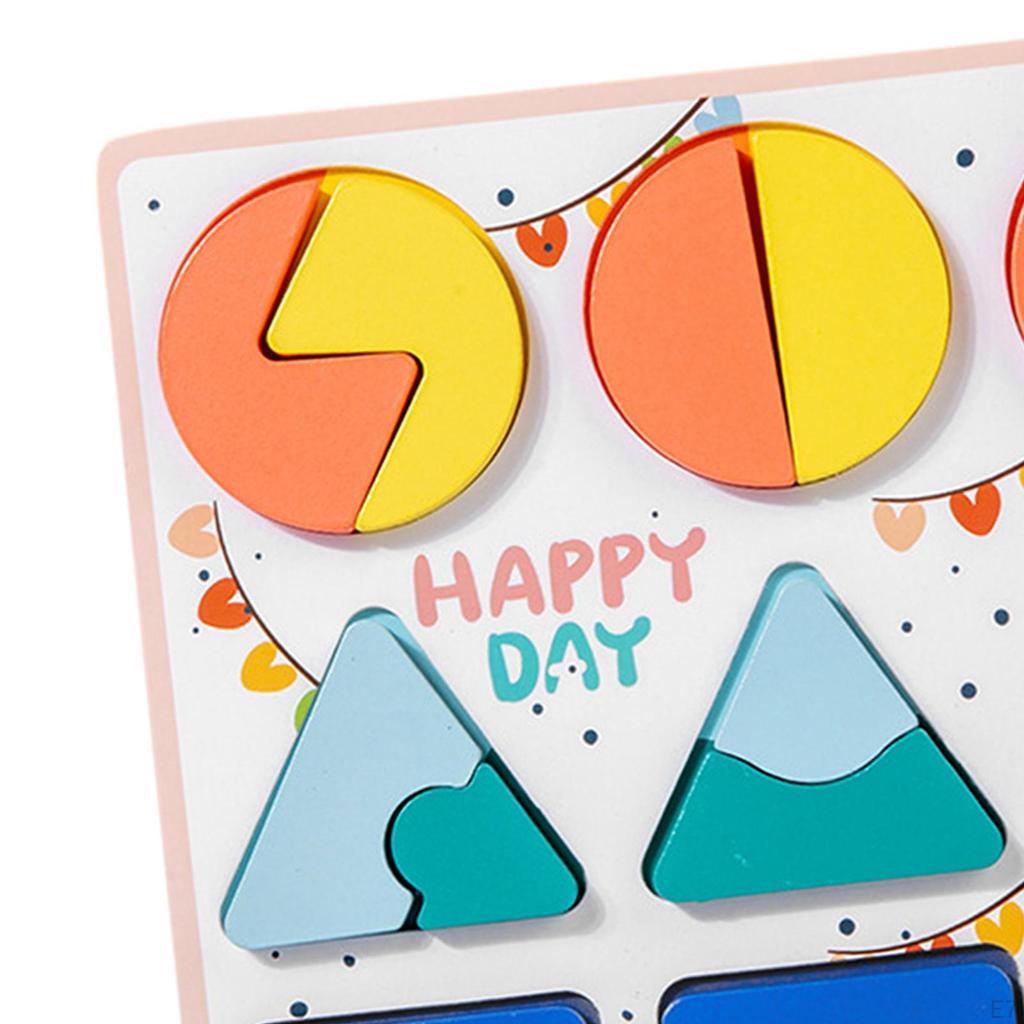 Montessori Wooden Puzzle Preschool Learning Toy Color And Shape Development Cognition for Girls Boys