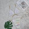 Diamond Rhinestones PU Faux Leather Bikini Female Swimsuit Women Swimwear Two-pieces Bikini Set Bather Bathing Suit Swim