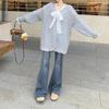 Women's Lace Splicing Long-Sleeve Loose Sweater - Cozy, Thick Knit Pullover for Autumn/Winter