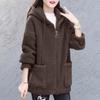 Hettegenser i seks farger for kvinner i teddyfleece: Koreansk stil, Pluss-størrelse, Tykk høst/vinter cardigan