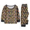 Set de pijama din flanelă cu imprimeu de Crăciun coordonat pentru familie, cu bluză cu mânecă lungă și pantaloni