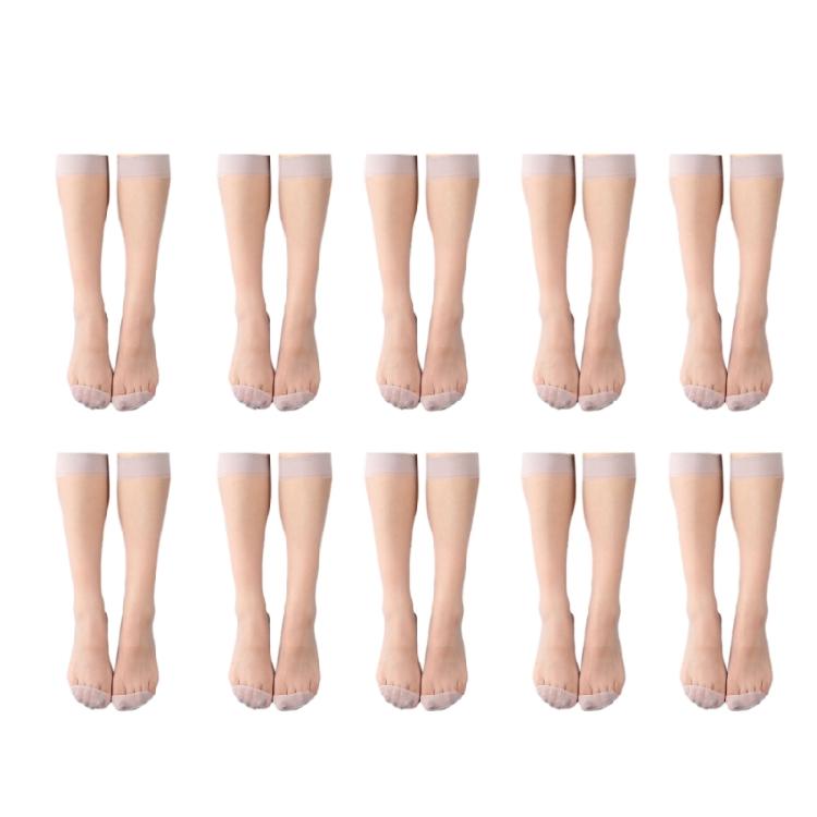 Sophisticated 1/5/10 Pairs Women's Casual Over the Calf Long Socks Silky Nylon Ultra Thin Sheer Knee Length Stockings