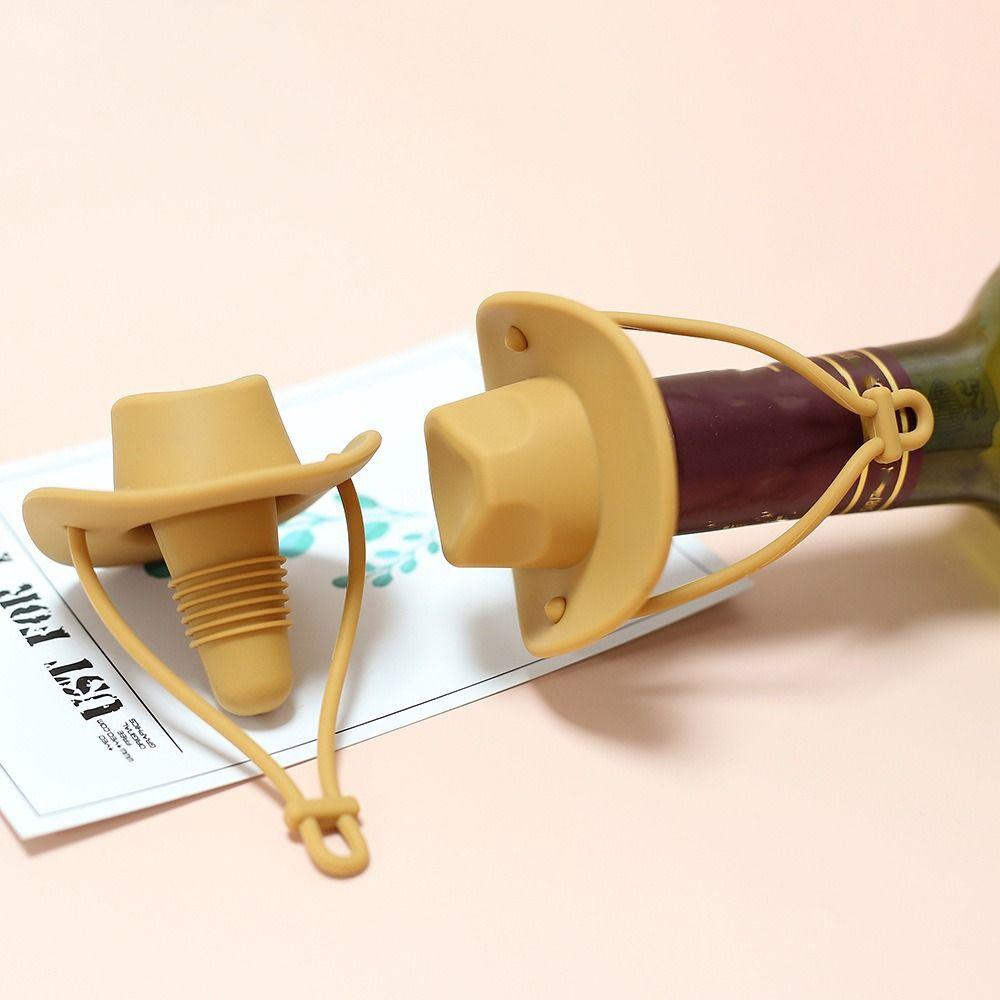 Wine Bottle Cap Silicone Cowboy Hat Wine Stopper Reusable Fresh-keeping Wine Cork Leak-Proof Champagne Bottle Stopper Party