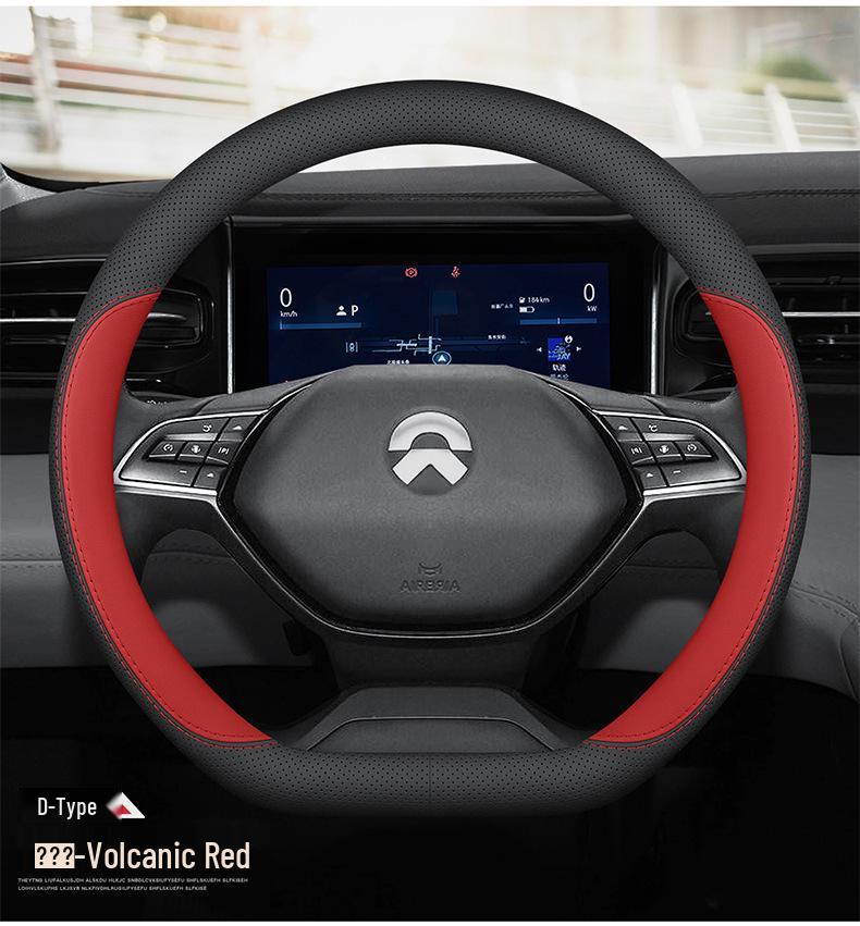 Genuine Leather Steering Wheel Cover for Nio Models: ET5T, ES6, EC6, ET5, ET9, ET7, EC7