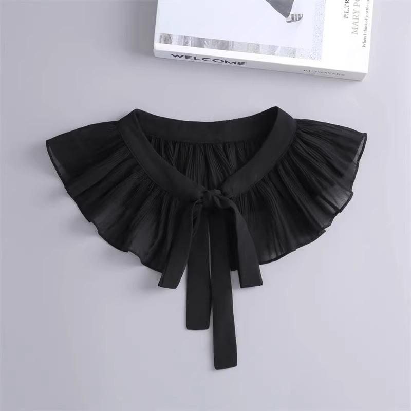 

White Lace Up Shawl Women Cape Detachable Skirt Decoration Lapel Collar Neck Scarf Wrap Fake Collar Clothes Accessories