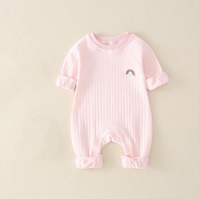 

Детские комбинезоны для девочек и мальчиков, одежда из хлопка, детский комбинезон, однотонный цвет, милая одежда принцессы, весна-осень, 0-2 года 66 розовый