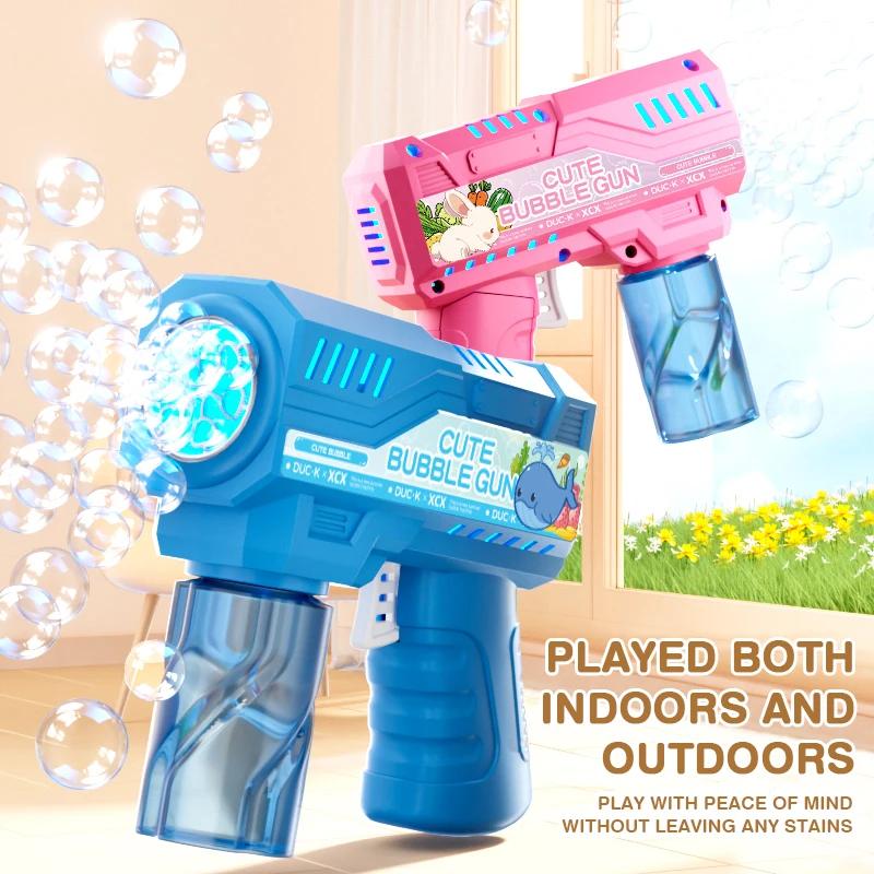 6-hole Children Outdoor Bubble Toy 6-hole Handheld Bubble Gun Outdoor Activity Birthday Party Gift Without Battery Bubble Water