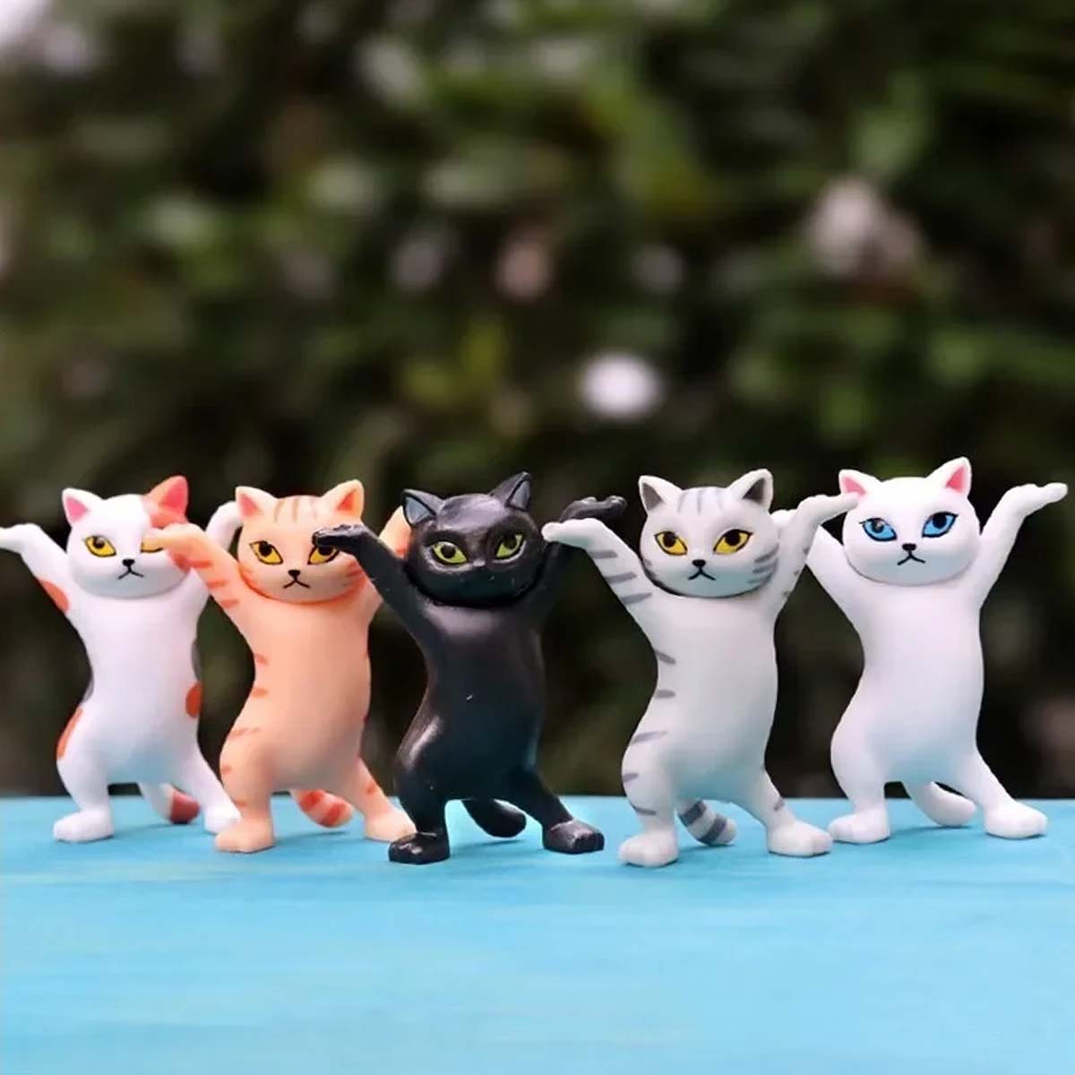 

5 шт. Танцующая фигурка кошки, украшение, анимационная модель кошки, модная игрушка, очаровательная игрушка-капсула для кошки, кукла, украшение для торта