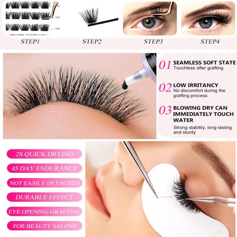 1 ks Lepidlo na řasy pro prodlužování řas Gel 1S Rychleschnoucí Silné Lepidlo na umělé řasy Dlouhotrvající