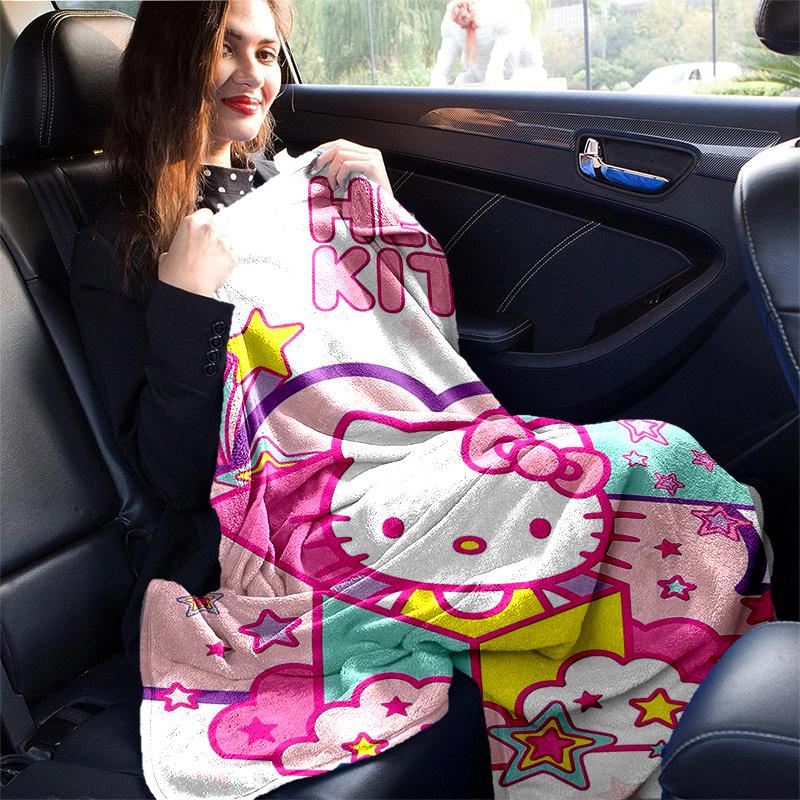 1pc Magical Adventure Hello Kitty's Blanket, Soft Throw for Home Decor, Gift Idea for Family and Friend, Seasonal Use, Living Room, Travel, Camping, C
