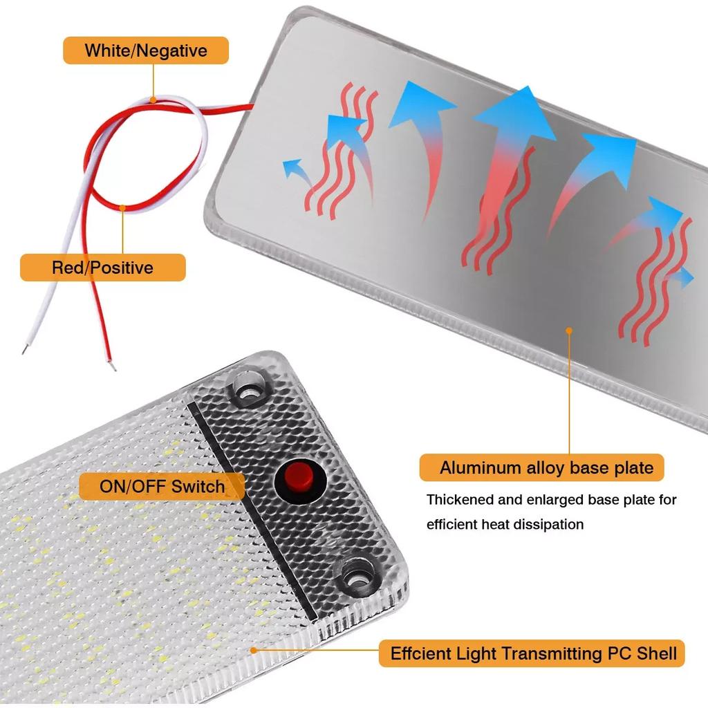4 Stück 12V LED Auto Innenraum LED Licht Deckenleuchten Streifenlicht Mit Schalter Für Van LKW LKW Wohnmobil Wohnwagen Camping Boot