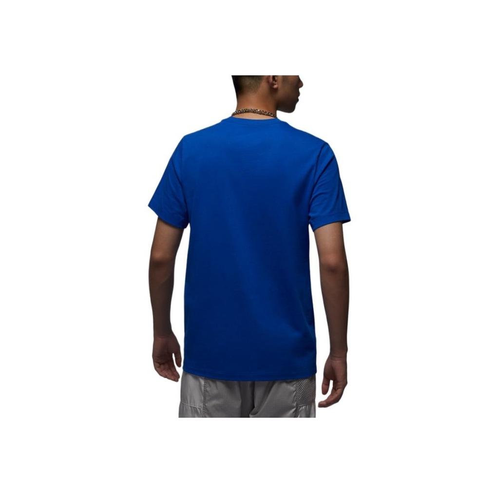 Jordan Logo Print Round Neck Short Sleeve Sport Tee American Retro Regular Shoulder Men Tops Game-Royal-Blue DM3220-480