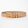 New Retro Alloy H Letter Buckle Belt for Women Ins Trendy Korean Version Simple Versatile Pin Buckle Thin Belt for Women