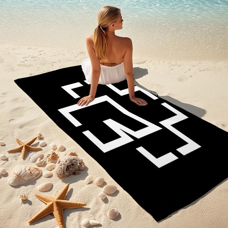 1pc Rammstein2 Beach Towel, Comfortable and Thick, and Swimming/Bath/Picnic/Camping Towel, Suitable for Seaside Beaches