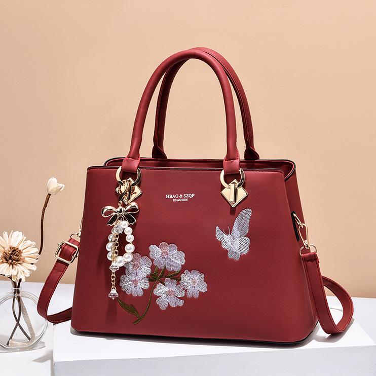WTEMPO Ladies Faux Leather Handbags Large Capacity Versatile All Seasons Single Shoulder Solid Color Crossbody Bags