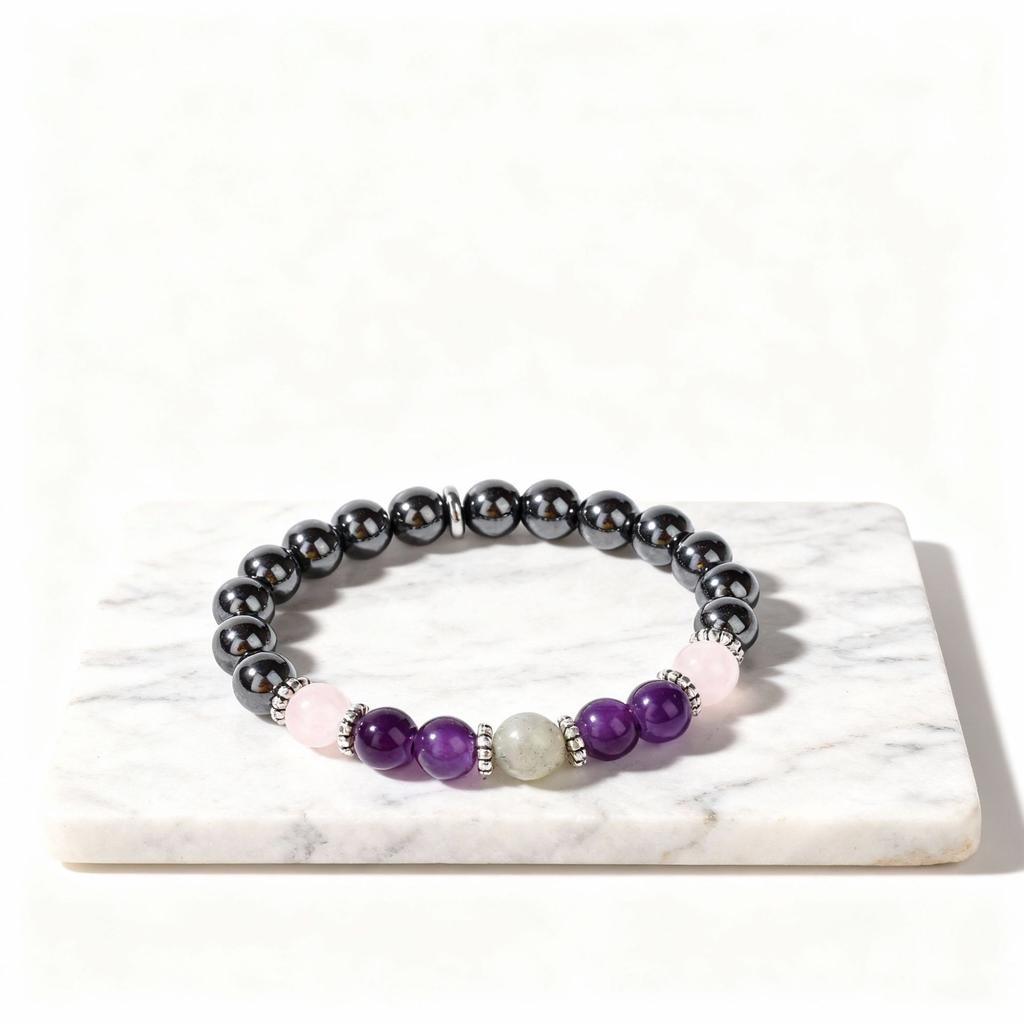 Festive Gifts Amethyst Rose Quartz Labradorite Hematite Beaded Bracelet Natural Fashion Jewelry For Men Women Daily Wear Gift