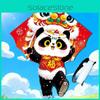 Traditional Triangular Panda Kite With Polyester Material For Children Play