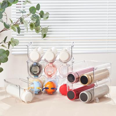 2/3 Grids Stackable  Water Bottle Storage Rack Wine Rack Bottle Holder Organizer For Kitchen Universal Home Cabinet Organizer