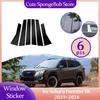 Car Door Window Trim Cover for Subaru Forester SK ~2024  Carbon Fiber Black Chrome Sticker Pillar Posts Decal Accessorie
