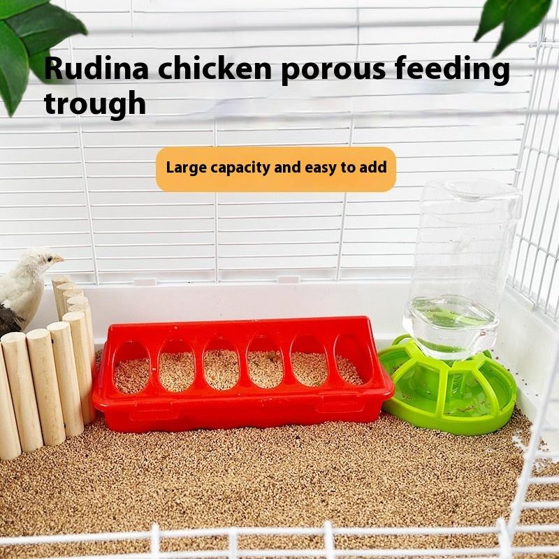 Poultry Thickened Feeder And Drinker Water Food Dispenser Automatic Chicken Birds Chick Waterer Feeding Rutin Chicken Trough