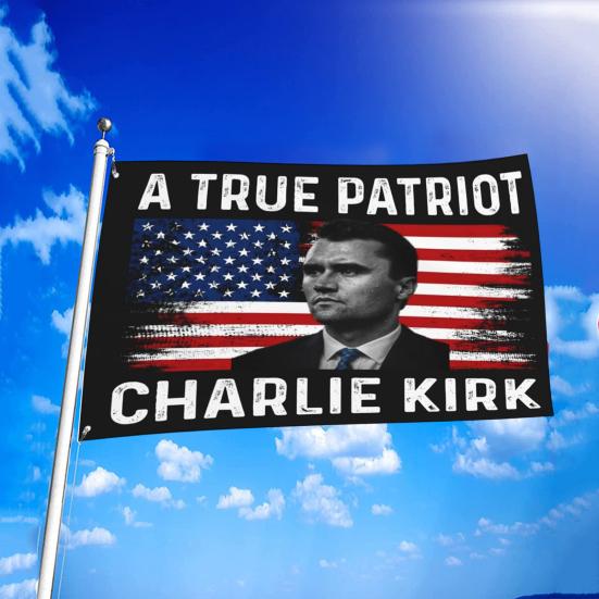 RIP Charlie Kirk Flag A True Patriotic Commemorative Flag 3×5FT Outdoor Double Sided Banner for Garden Patio Balcony Fence Decor